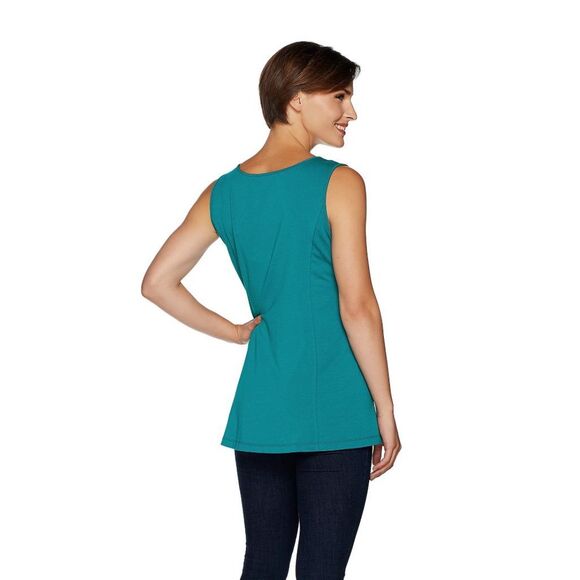 Susan Graver Womens 3X Modern Essentials Stretch Cotton Modal Tank Teal NWT - Picture 2 of 3